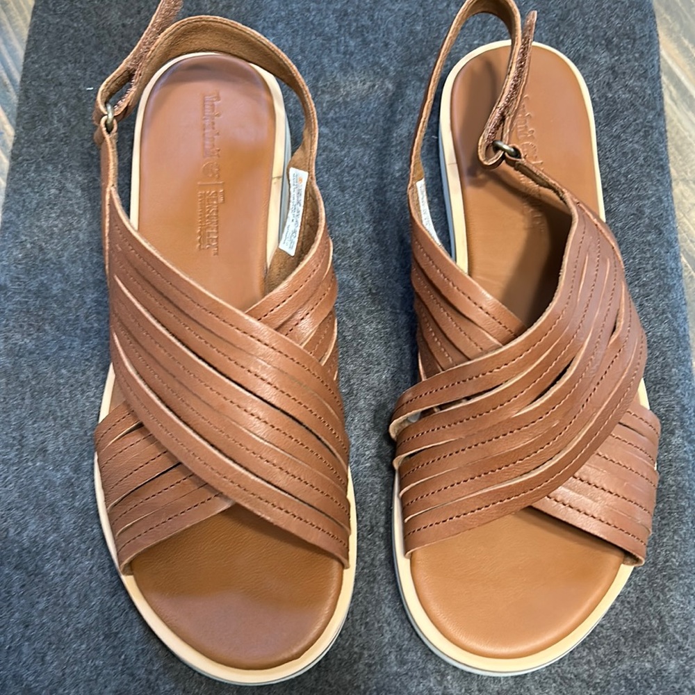 Ladies Timberland sz.10 brown leather sandal